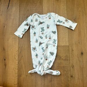 Potted Plants Newborn Knotted Sleeper Gown